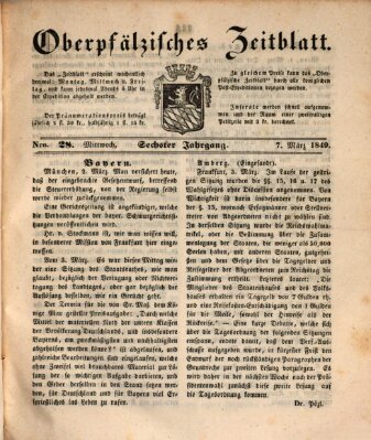 Oberpfälzisches Zeitblatt (Amberger Tagblatt) Mittwoch 7. März 1849