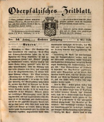 Oberpfälzisches Zeitblatt (Amberger Tagblatt) Freitag 4. Mai 1849