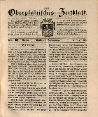 Oberpfälzisches Zeitblatt (Amberger Tagblatt) Montag 4. Juni 1849