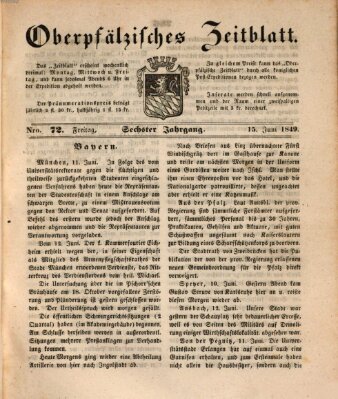 Oberpfälzisches Zeitblatt (Amberger Tagblatt) Freitag 15. Juni 1849