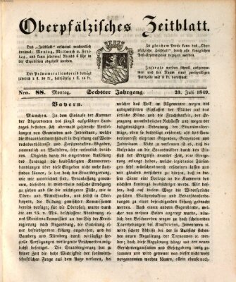 Oberpfälzisches Zeitblatt (Amberger Tagblatt) Montag 23. Juli 1849