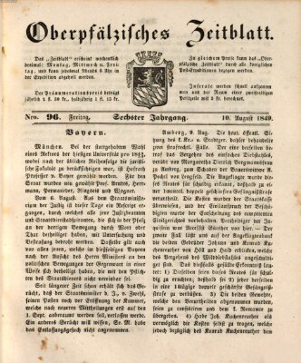 Oberpfälzisches Zeitblatt (Amberger Tagblatt) Freitag 10. August 1849