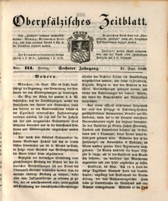 Oberpfälzisches Zeitblatt (Amberger Tagblatt) Freitag 21. September 1849