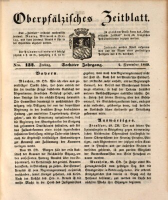 Oberpfälzisches Zeitblatt (Amberger Tagblatt) Freitag 2. November 1849