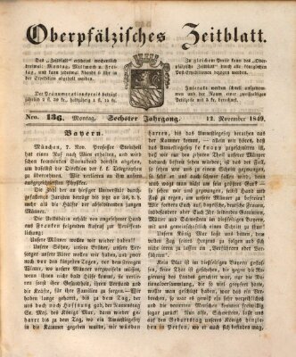 Oberpfälzisches Zeitblatt (Amberger Tagblatt) Montag 12. November 1849