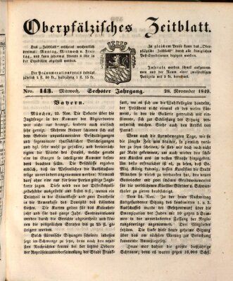 Oberpfälzisches Zeitblatt (Amberger Tagblatt) Mittwoch 28. November 1849