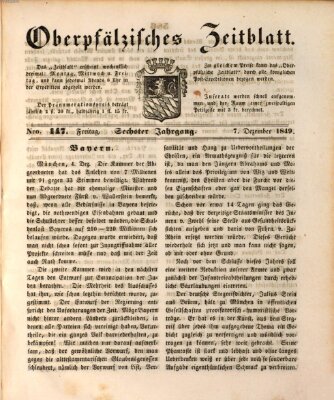 Oberpfälzisches Zeitblatt (Amberger Tagblatt) Freitag 7. Dezember 1849