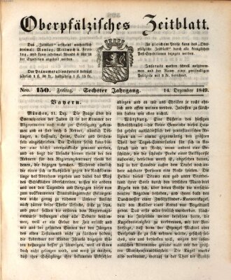 Oberpfälzisches Zeitblatt (Amberger Tagblatt) Freitag 14. Dezember 1849