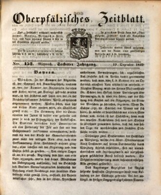 Oberpfälzisches Zeitblatt (Amberger Tagblatt) Mittwoch 19. Dezember 1849