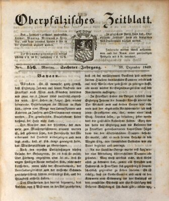 Oberpfälzisches Zeitblatt (Amberger Tagblatt) Montag 31. Dezember 1849