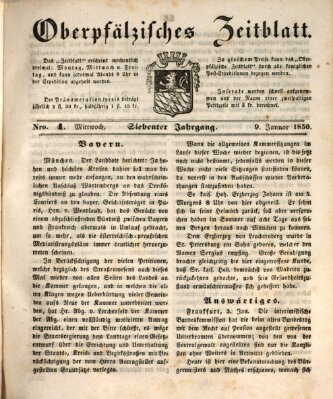 Oberpfälzisches Zeitblatt (Amberger Tagblatt) Mittwoch 9. Januar 1850