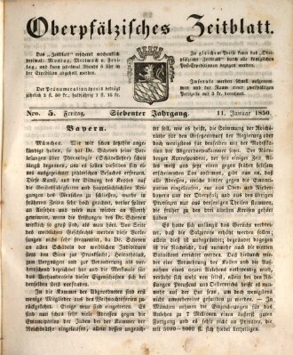 Oberpfälzisches Zeitblatt (Amberger Tagblatt) Freitag 11. Januar 1850