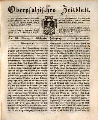 Oberpfälzisches Zeitblatt (Amberger Tagblatt) Montag 25. Februar 1850