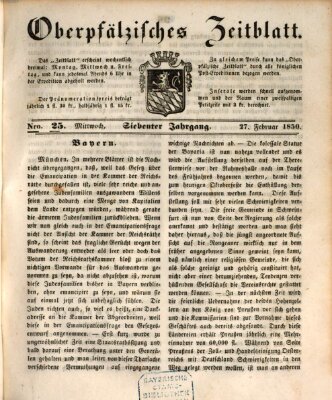 Oberpfälzisches Zeitblatt (Amberger Tagblatt) Mittwoch 27. Februar 1850