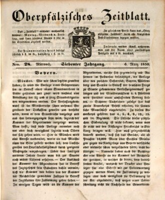 Oberpfälzisches Zeitblatt (Amberger Tagblatt) Mittwoch 6. März 1850