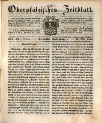 Oberpfälzisches Zeitblatt (Amberger Tagblatt) Freitag 22. März 1850