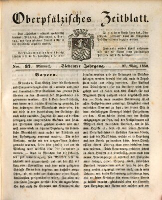 Oberpfälzisches Zeitblatt (Amberger Tagblatt) Mittwoch 27. März 1850