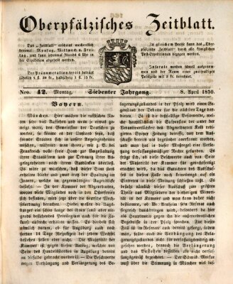 Oberpfälzisches Zeitblatt (Amberger Tagblatt) Montag 8. April 1850