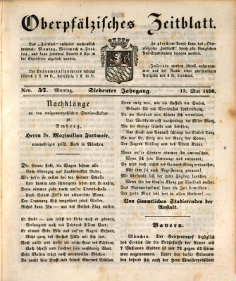 Oberpfälzisches Zeitblatt (Amberger Tagblatt) Montag 13. Mai 1850