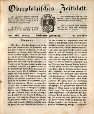 Oberpfälzisches Zeitblatt (Amberger Tagblatt) Montag 27. Mai 1850