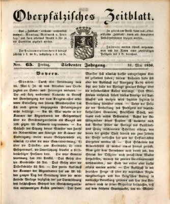 Oberpfälzisches Zeitblatt (Amberger Tagblatt) Freitag 31. Mai 1850