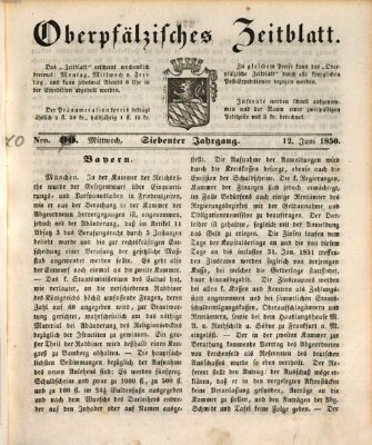 Oberpfälzisches Zeitblatt (Amberger Tagblatt) Mittwoch 12. Juni 1850