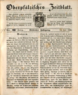 Oberpfälzisches Zeitblatt (Amberger Tagblatt) Freitag 14. Juni 1850