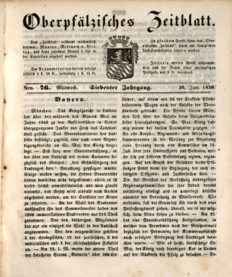 Oberpfälzisches Zeitblatt (Amberger Tagblatt) Mittwoch 26. Juni 1850