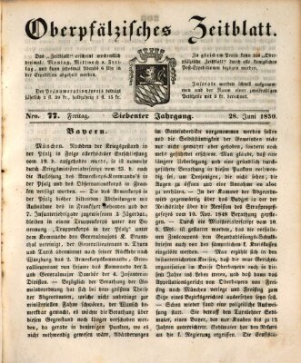 Oberpfälzisches Zeitblatt (Amberger Tagblatt) Freitag 28. Juni 1850