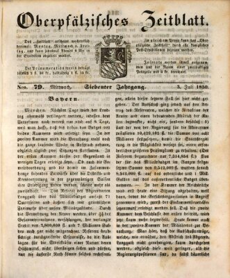 Oberpfälzisches Zeitblatt (Amberger Tagblatt) Mittwoch 3. Juli 1850