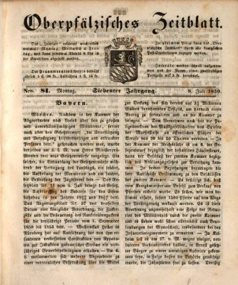 Oberpfälzisches Zeitblatt (Amberger Tagblatt) Montag 8. Juli 1850