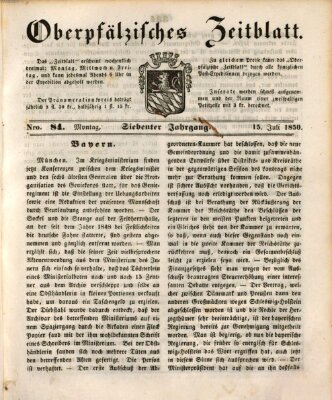 Oberpfälzisches Zeitblatt (Amberger Tagblatt) Montag 15. Juli 1850