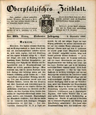 Oberpfälzisches Zeitblatt (Amberger Tagblatt) Montag 2. September 1850