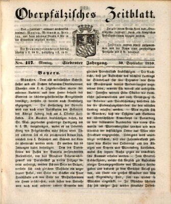 Oberpfälzisches Zeitblatt (Amberger Tagblatt) Montag 30. September 1850