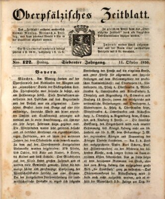 Oberpfälzisches Zeitblatt (Amberger Tagblatt) Freitag 11. Oktober 1850