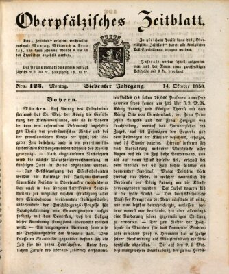 Oberpfälzisches Zeitblatt (Amberger Tagblatt) Montag 14. Oktober 1850