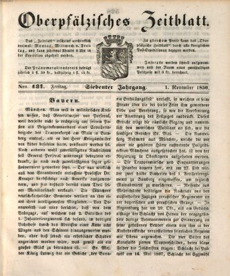 Oberpfälzisches Zeitblatt (Amberger Tagblatt) Freitag 1. November 1850