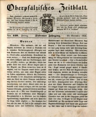 Oberpfälzisches Zeitblatt (Amberger Tagblatt) Freitag 22. November 1850