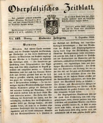 Oberpfälzisches Zeitblatt (Amberger Tagblatt) Montag 9. Dezember 1850