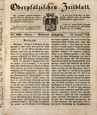 Oberpfälzisches Zeitblatt (Amberger Tagblatt) Montag 30. Dezember 1850