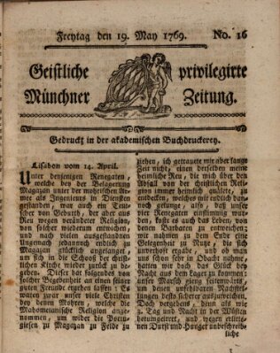 Geistliche privilegirte Münchner Zeitung Freitag 19. Mai 1769