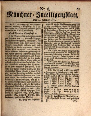 Münchner Intelligenzblatt (Münchner Intelligenzblatt) Mittwoch 24. Februar 1779