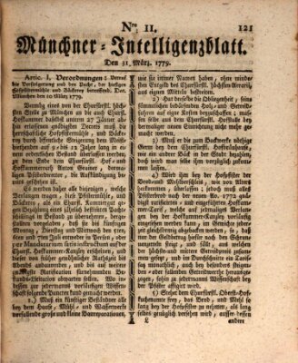 Münchner Intelligenzblatt (Münchner Intelligenzblatt) Mittwoch 31. März 1779