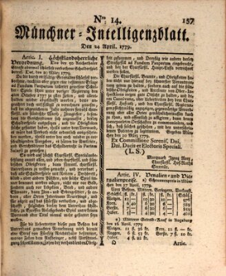 Münchner Intelligenzblatt (Münchner Intelligenzblatt) Samstag 24. April 1779