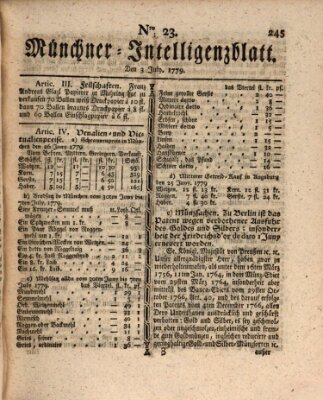 Münchner Intelligenzblatt (Münchner Intelligenzblatt) Samstag 3. Juli 1779