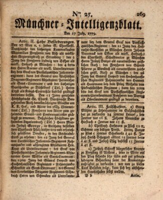 Münchner Intelligenzblatt (Münchner Intelligenzblatt) Samstag 17. Juli 1779