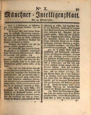 Münchner Intelligenzblatt (Münchner Intelligenzblatt) Freitag 23. Februar 1781