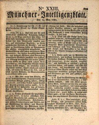 Münchner Intelligenzblatt (Münchner Intelligenzblatt) Samstag 19. Mai 1781