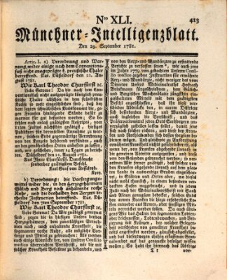 Münchner Intelligenzblatt (Münchner Intelligenzblatt) Samstag 29. September 1781