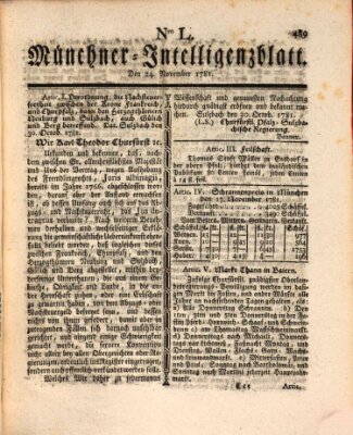 Münchner Intelligenzblatt (Münchner Intelligenzblatt) Samstag 24. November 1781